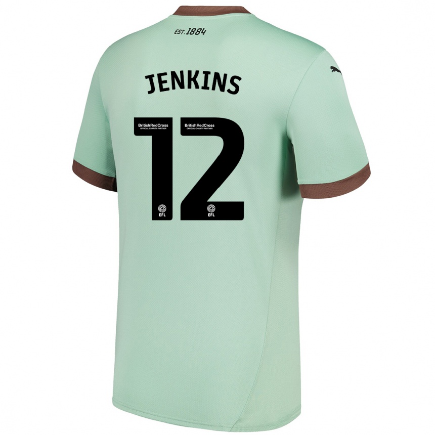 Kids Football Camille Jenkins #12 Pale Green Away Jersey 2024/25 T-Shirt Uk