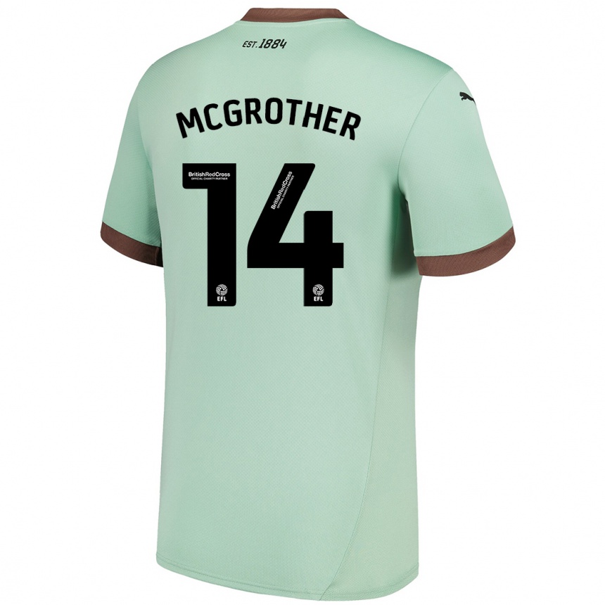 Kids Football Becky Mcgrother #14 Pale Green Away Jersey 2024/25 T-Shirt Uk