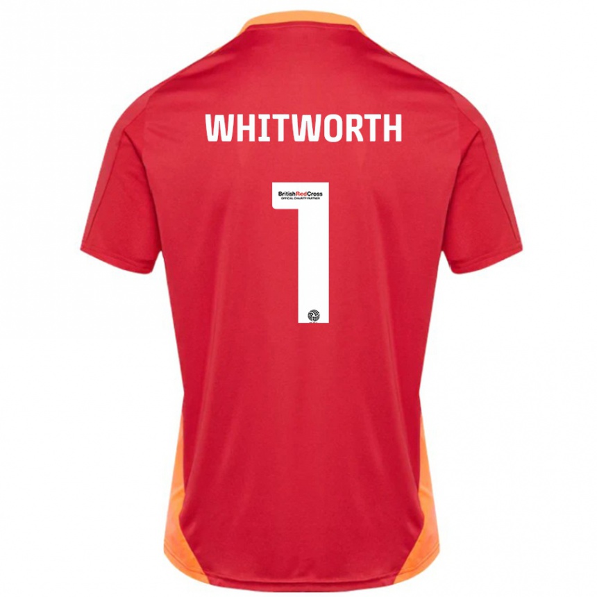 Kids Football Joe Whitworth #1 Blue Off White Away Jersey 2024/25 T-Shirt Uk