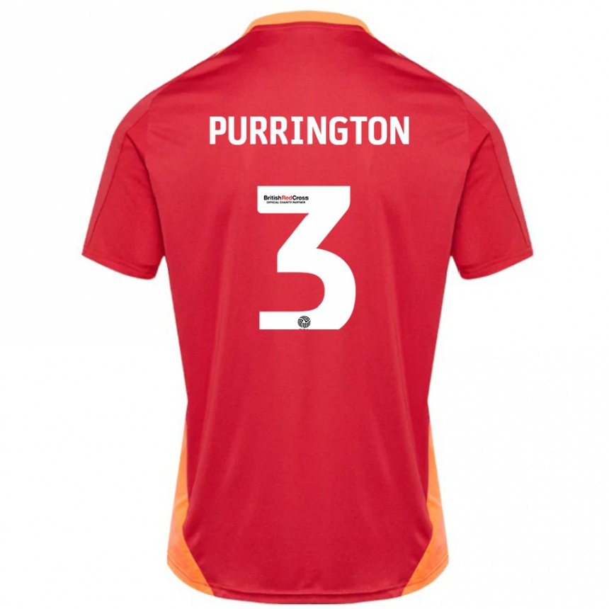 Kids Football Ben Purrington #3 Blue Off White Away Jersey 2024/25 T-Shirt Uk