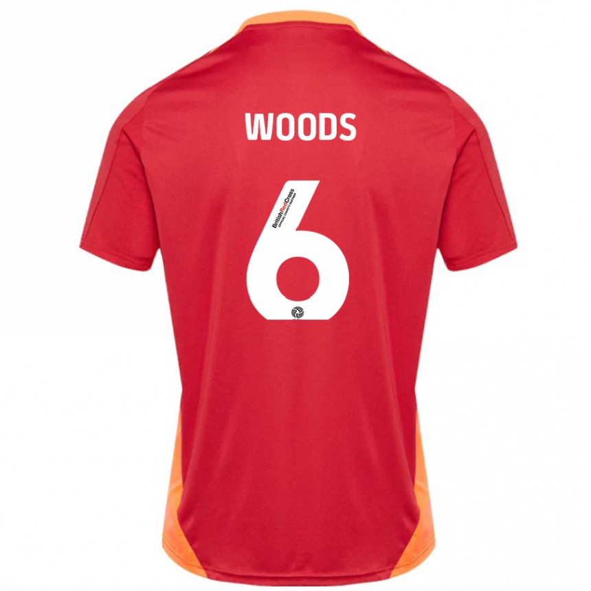 Kids Football Ryan Woods #6 Blue Off White Away Jersey 2024/25 T-Shirt Uk