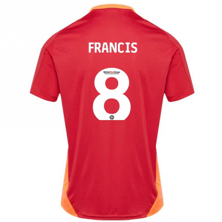 Kids Football Ed Francis #8 Blue Off White Away Jersey 2024/25 T-Shirt Uk