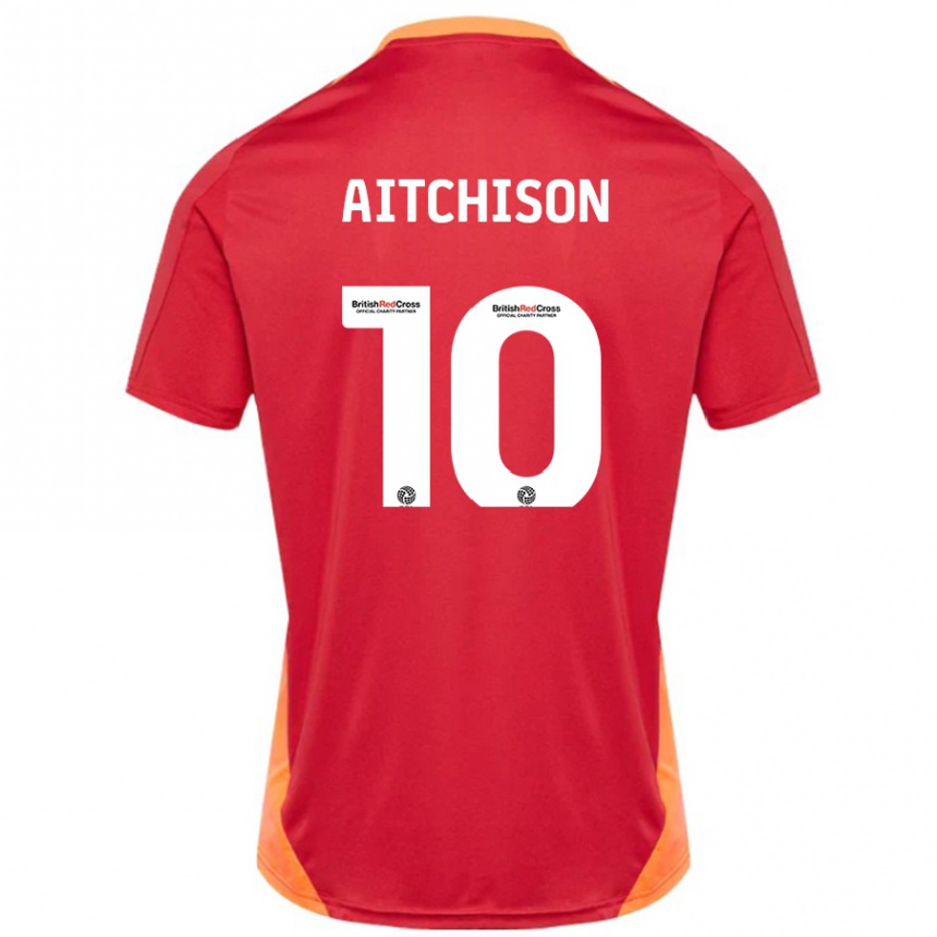 Kids Football Jack Aitchison #10 Blue Off White Away Jersey 2024/25 T-Shirt Uk