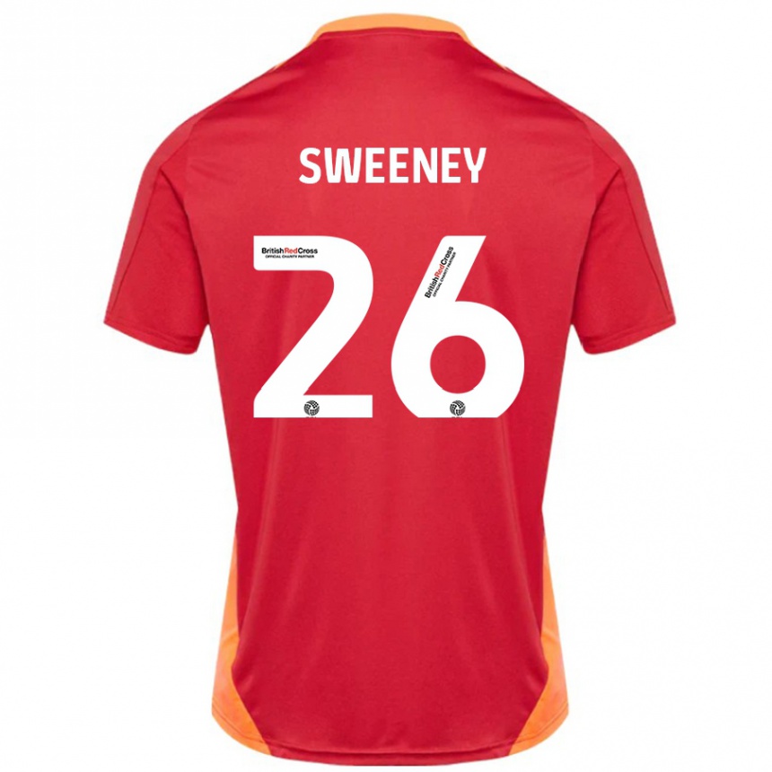 Kids Football Pierce Sweeney #26 Blue Off White Away Jersey 2024/25 T-Shirt Uk