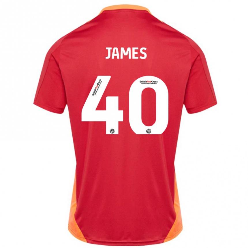 Kids Football Ed James #40 Blue Off White Away Jersey 2024/25 T-Shirt Uk