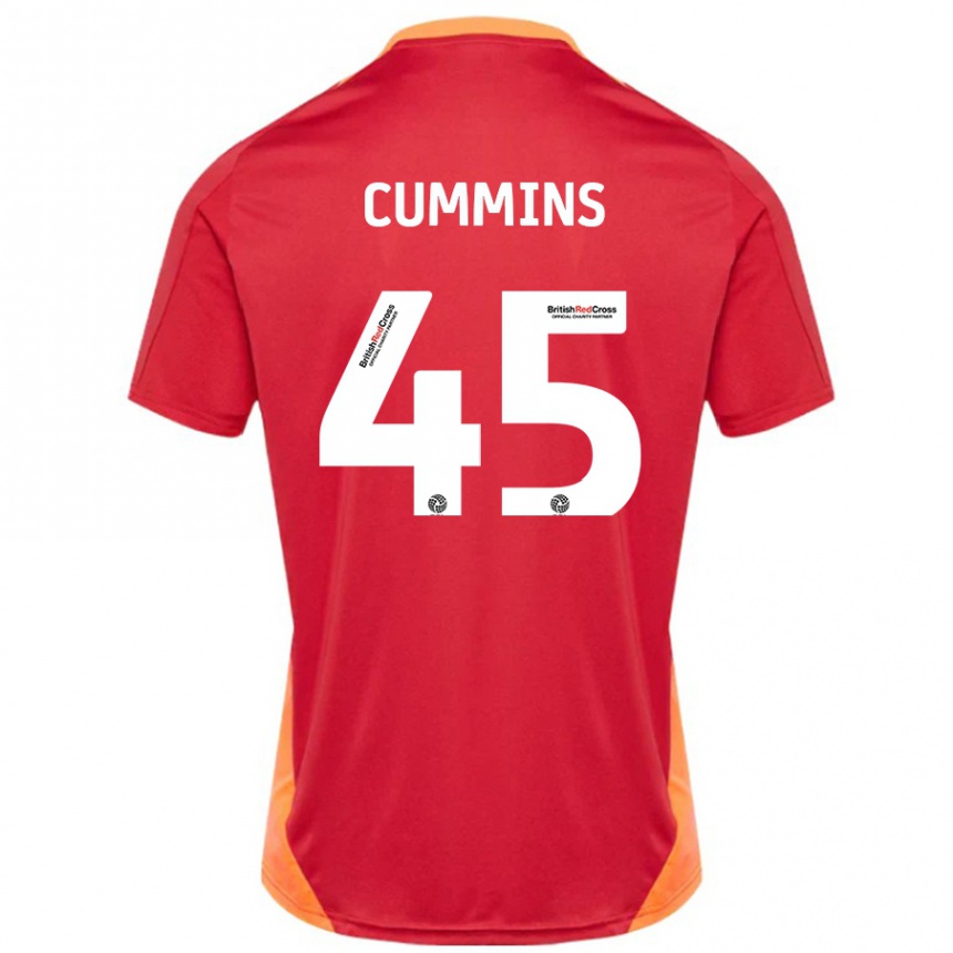 Kids Football Charlie Cummins #45 Blue Off White Away Jersey 2024/25 T-Shirt Uk