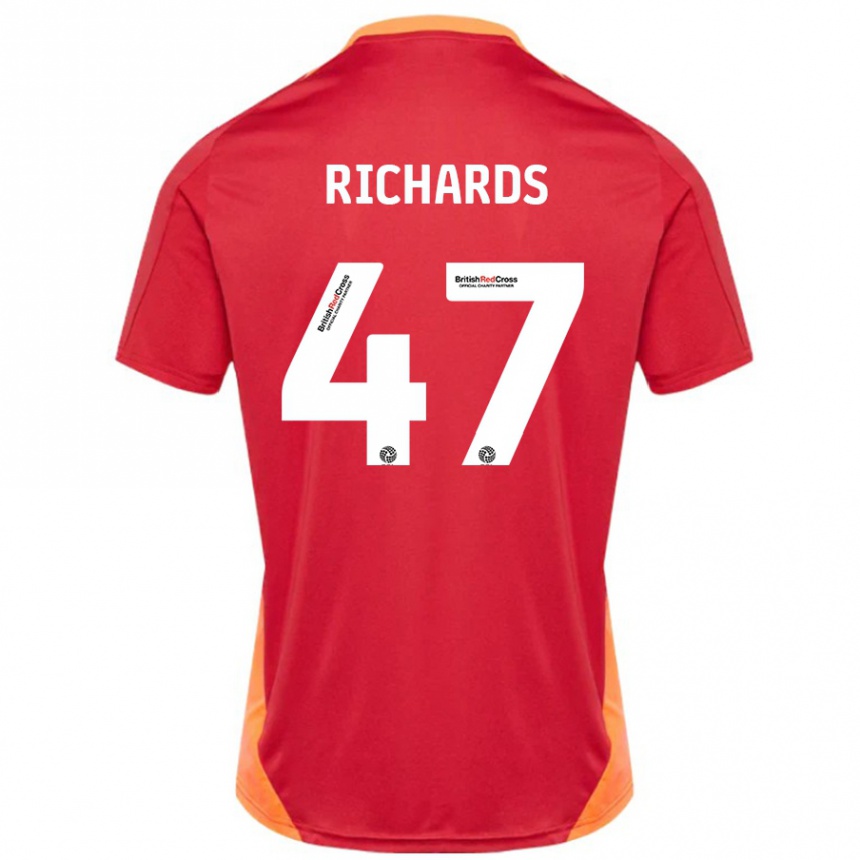 Kids Football Jake Richards #47 Blue Off White Away Jersey 2024/25 T-Shirt Uk