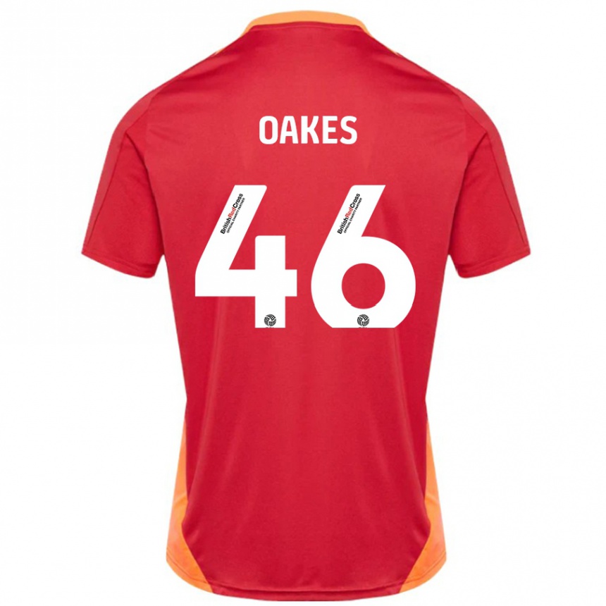 Kids Football Liam Oakes #46 Blue Off White Away Jersey 2024/25 T-Shirt Uk