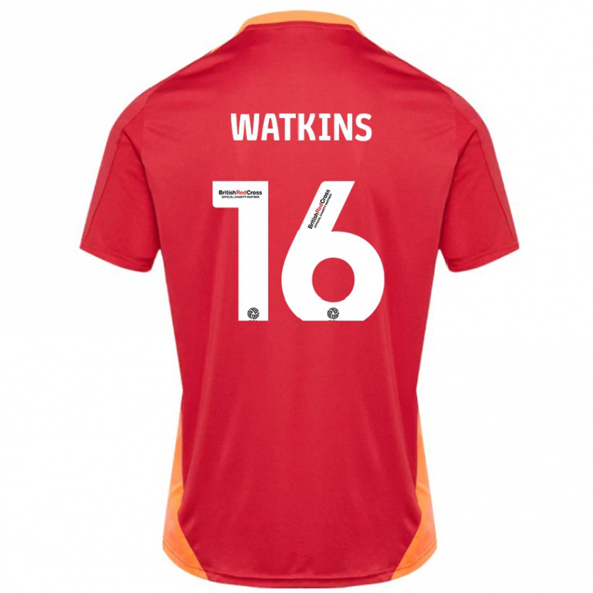 Kids Football Zoe Watkins #16 Blue Off White Away Jersey 2024/25 T-Shirt Uk