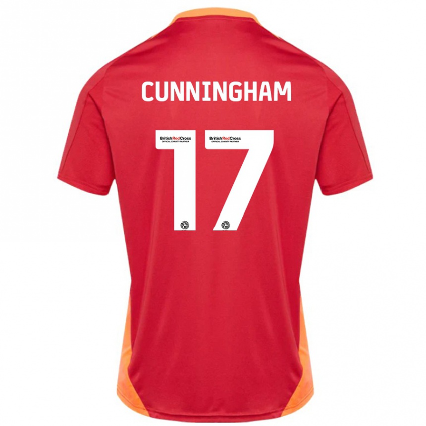 Kids Football Zoe Cunningham #17 Blue Off White Away Jersey 2024/25 T-Shirt Uk