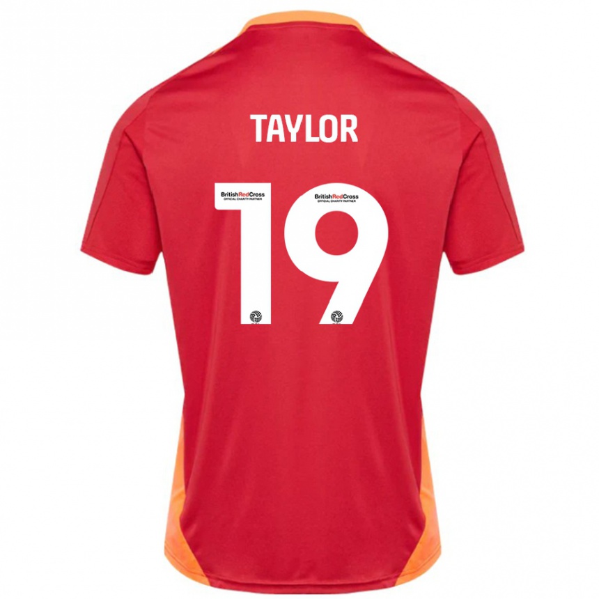 Kids Football Mollie Taylor #19 Blue Off White Away Jersey 2024/25 T-Shirt Uk