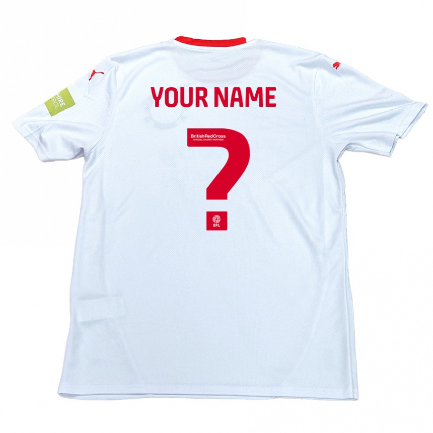 Kids Football Your Name #0 White Away Jersey 2024/25 T-Shirt Uk