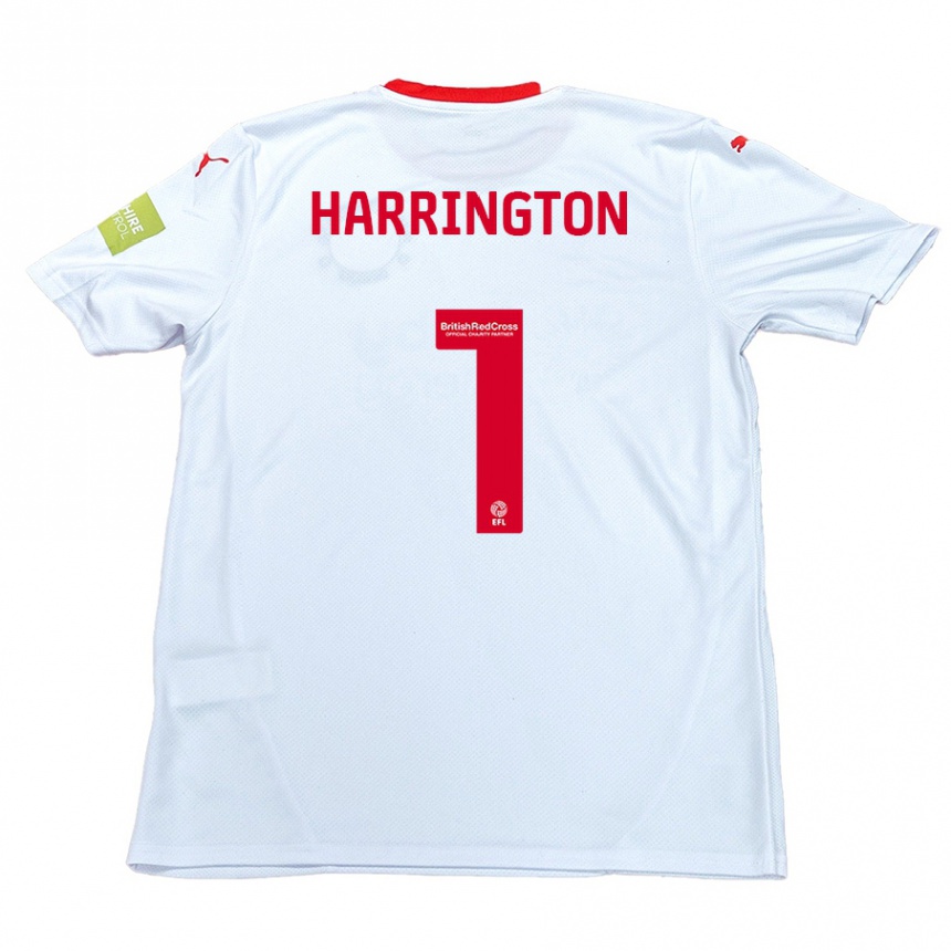 Kids Football David Harrington #1 White Away Jersey 2024/25 T-Shirt Uk