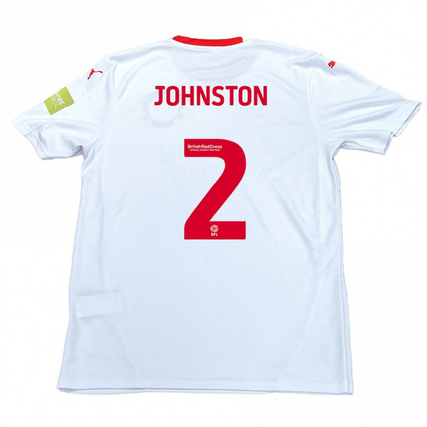 Kids Football Carl Johnston #2 White Away Jersey 2024/25 T-Shirt Uk