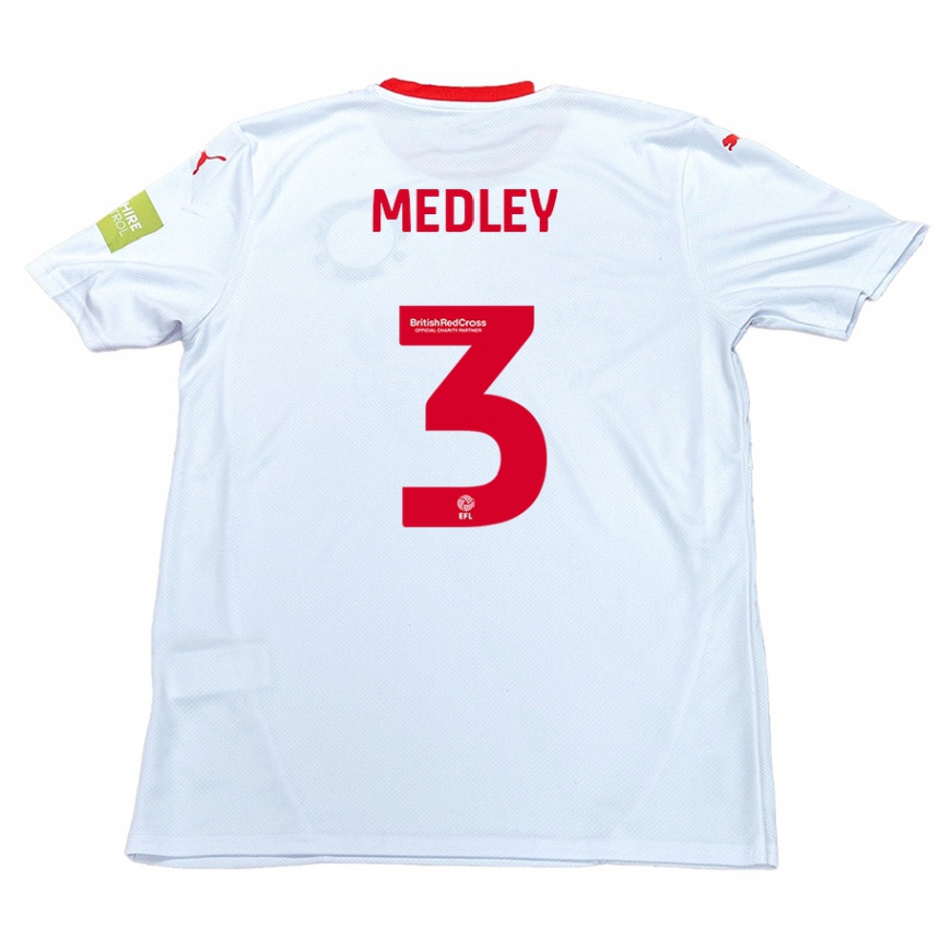 Kids Football Zech Medley #3 White Away Jersey 2024/25 T-Shirt Uk