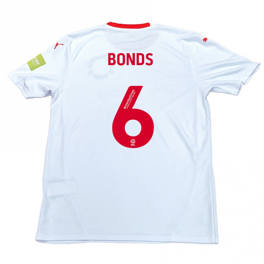 Kids Football Elliot Bonds #6 White Away Jersey 2024/25 T-Shirt Uk