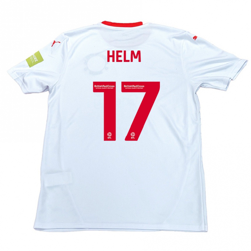 Kids Football Mark Helm #17 White Away Jersey 2024/25 T-Shirt Uk