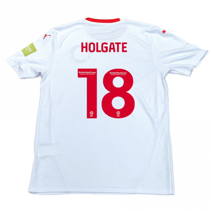 Kids Football Harrison Holgate #18 White Away Jersey 2024/25 T-Shirt Uk