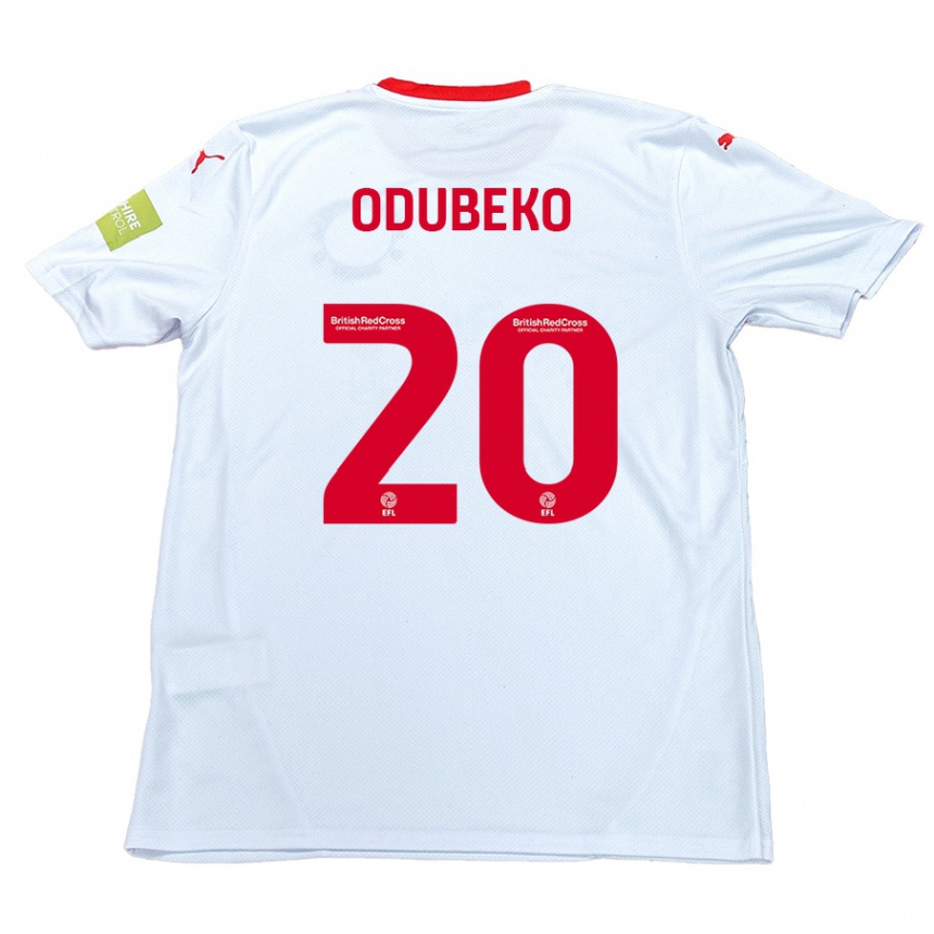 Kids Football Mipo Odubeko #20 White Away Jersey 2024/25 T-Shirt Uk