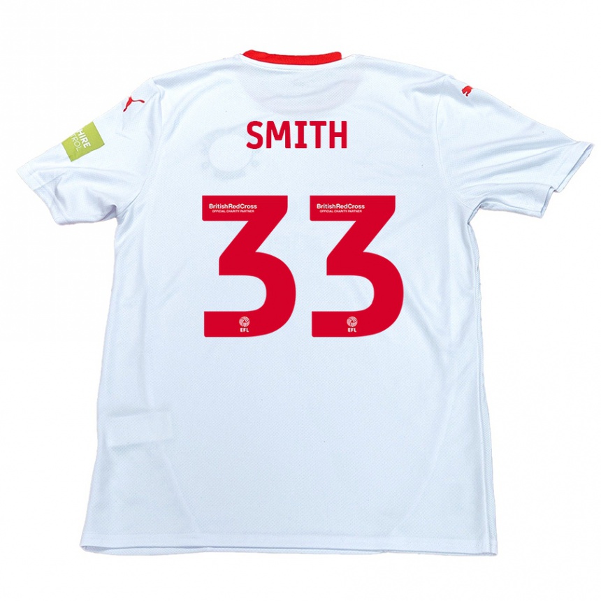 Kids Football Pele Smith #33 White Away Jersey 2024/25 T-Shirt Uk