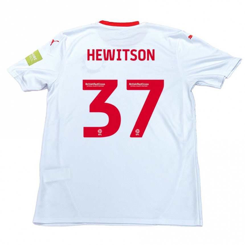 Kids Football Luke Hewitson #37 White Away Jersey 2024/25 T-Shirt Uk