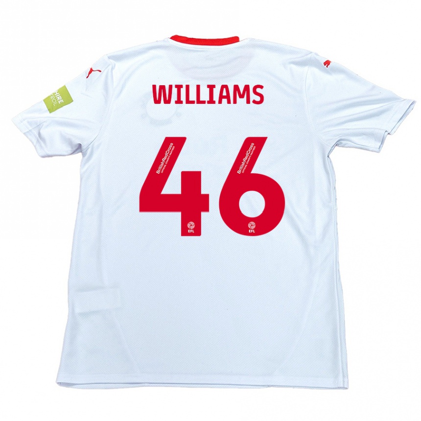 Kids Football Theo Williams #46 White Away Jersey 2024/25 T-Shirt Uk