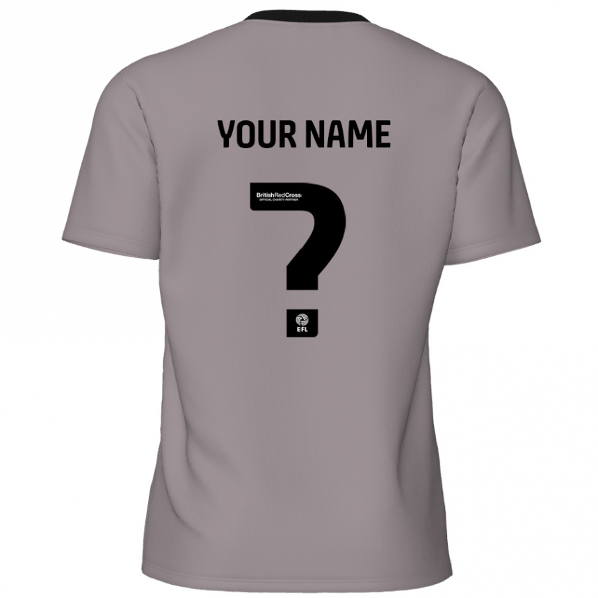 Kids Football Your Name #0 Grey Away Jersey 2024/25 T-Shirt Uk