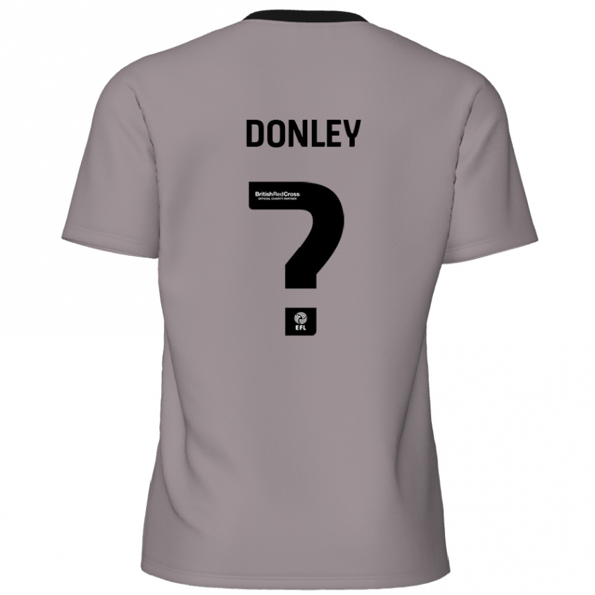 Kids Football Jamie Donley #0 Grey Away Jersey 2024/25 T-Shirt Uk