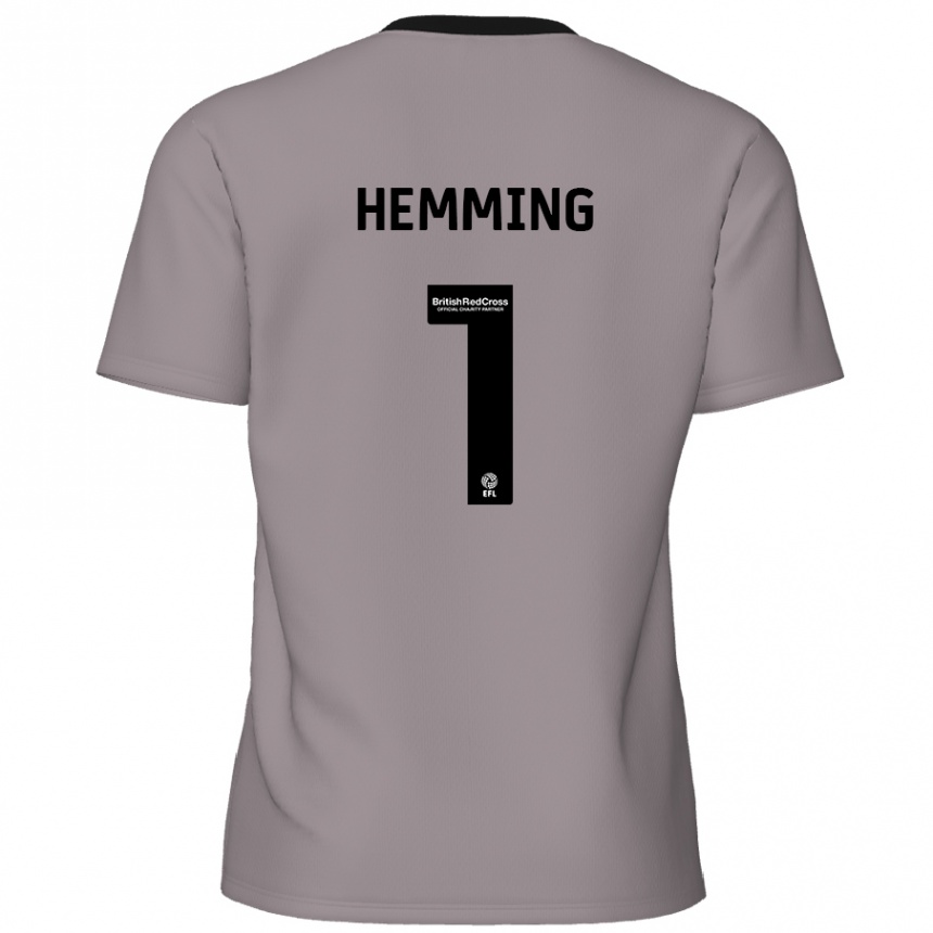 Kids Football Zach Hemming #1 Grey Away Jersey 2024/25 T-Shirt Uk