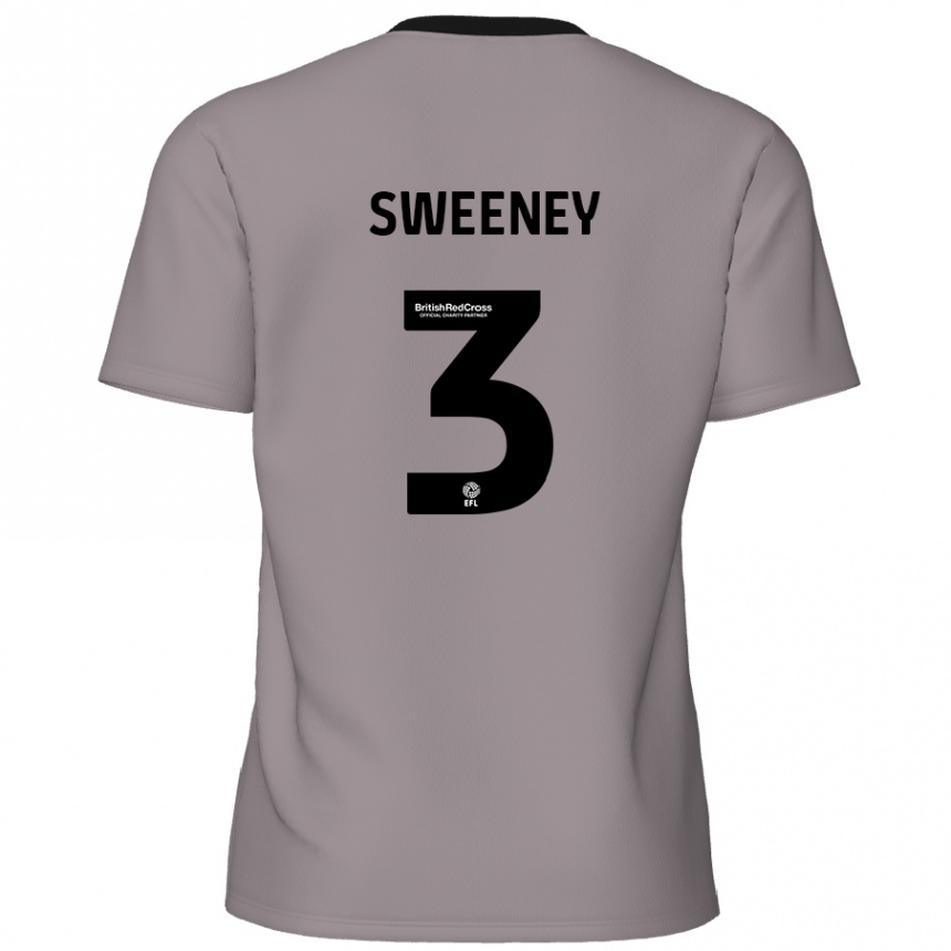 Kids Football Jayden Sweeney #3 Grey Away Jersey 2024/25 T-Shirt Uk