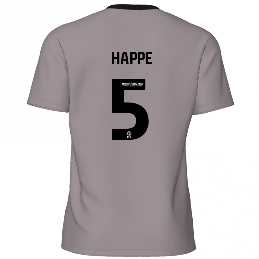 Kids Football Dan Happe #5 Grey Away Jersey 2024/25 T-Shirt Uk