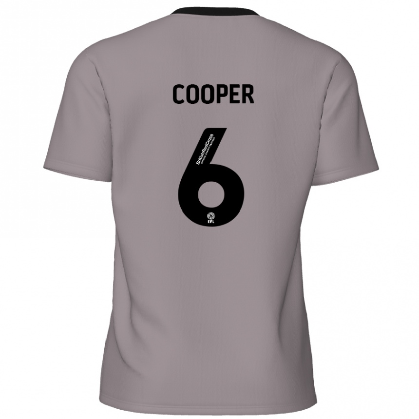 Kids Football Brandon Cooper #6 Grey Away Jersey 2024/25 T-Shirt Uk