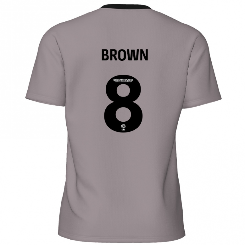 Kids Football Jordan Brown #8 Grey Away Jersey 2024/25 T-Shirt Uk