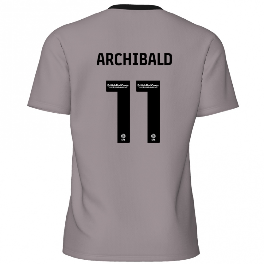 Kids Football Theo Archibald #11 Grey Away Jersey 2024/25 T-Shirt Uk