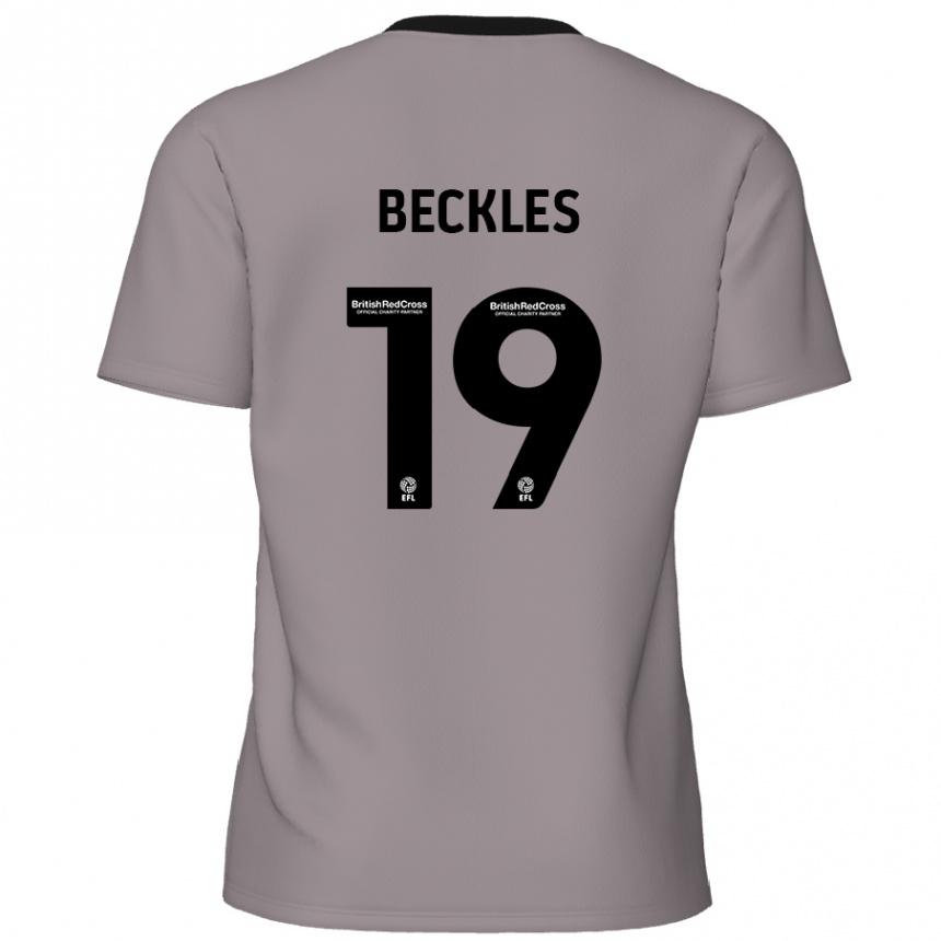 Kids Football Omar Beckles #19 Grey Away Jersey 2024/25 T-Shirt Uk