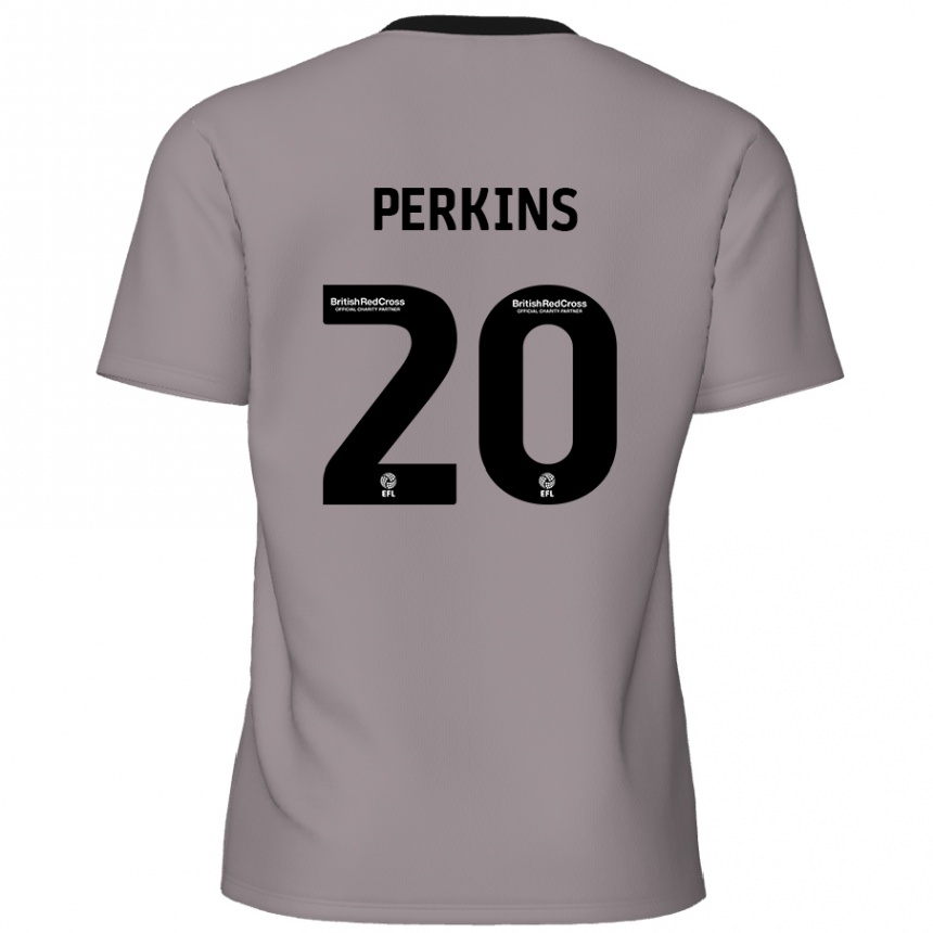 Kids Football Sonny Perkins #20 Grey Away Jersey 2024/25 T-Shirt Uk