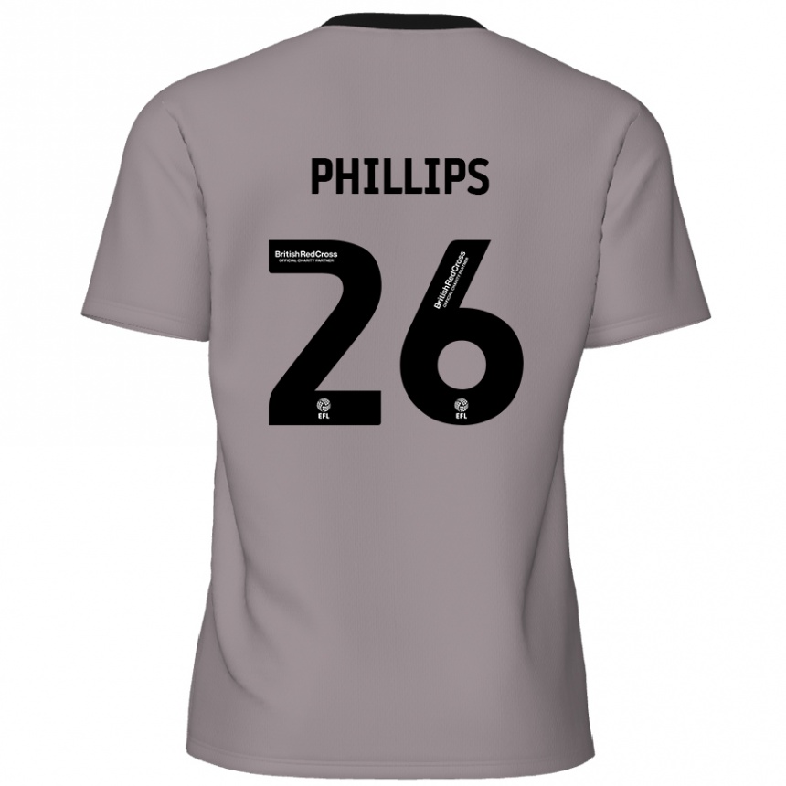 Kids Football Noah Phillips #26 Grey Away Jersey 2024/25 T-Shirt Uk