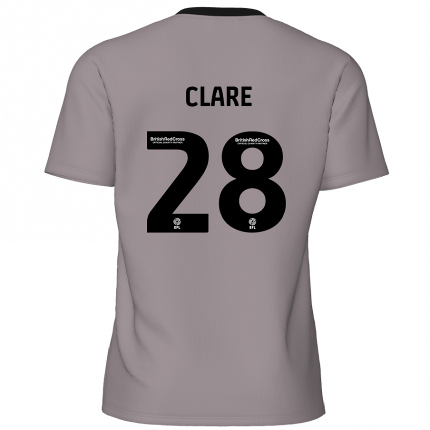 Kids Football Sean Clare #28 Grey Away Jersey 2024/25 T-Shirt Uk