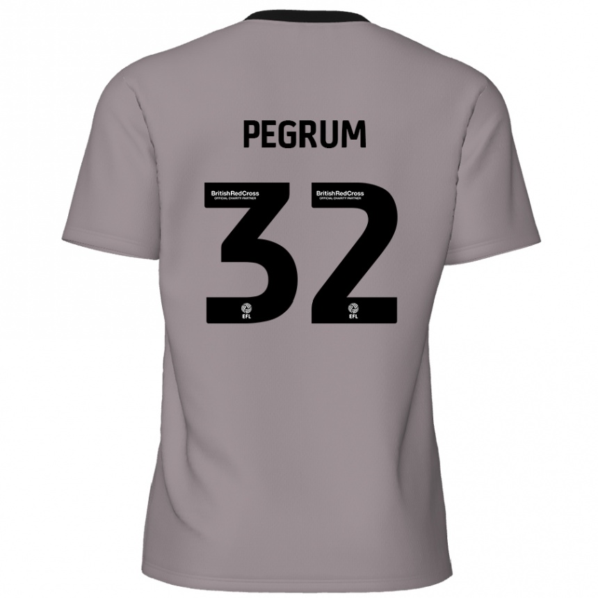 Kids Football Charlie Pegrum #32 Grey Away Jersey 2024/25 T-Shirt Uk