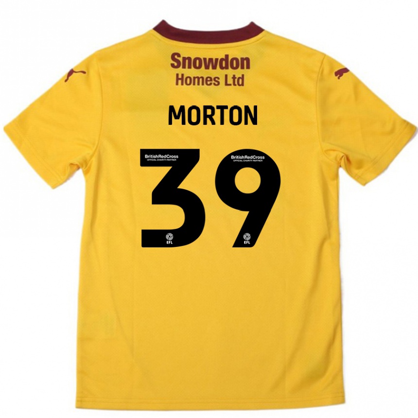 Kids Football Callum Morton #39 Orange  Burgundy Away Jersey 2024/25 T-Shirt Uk