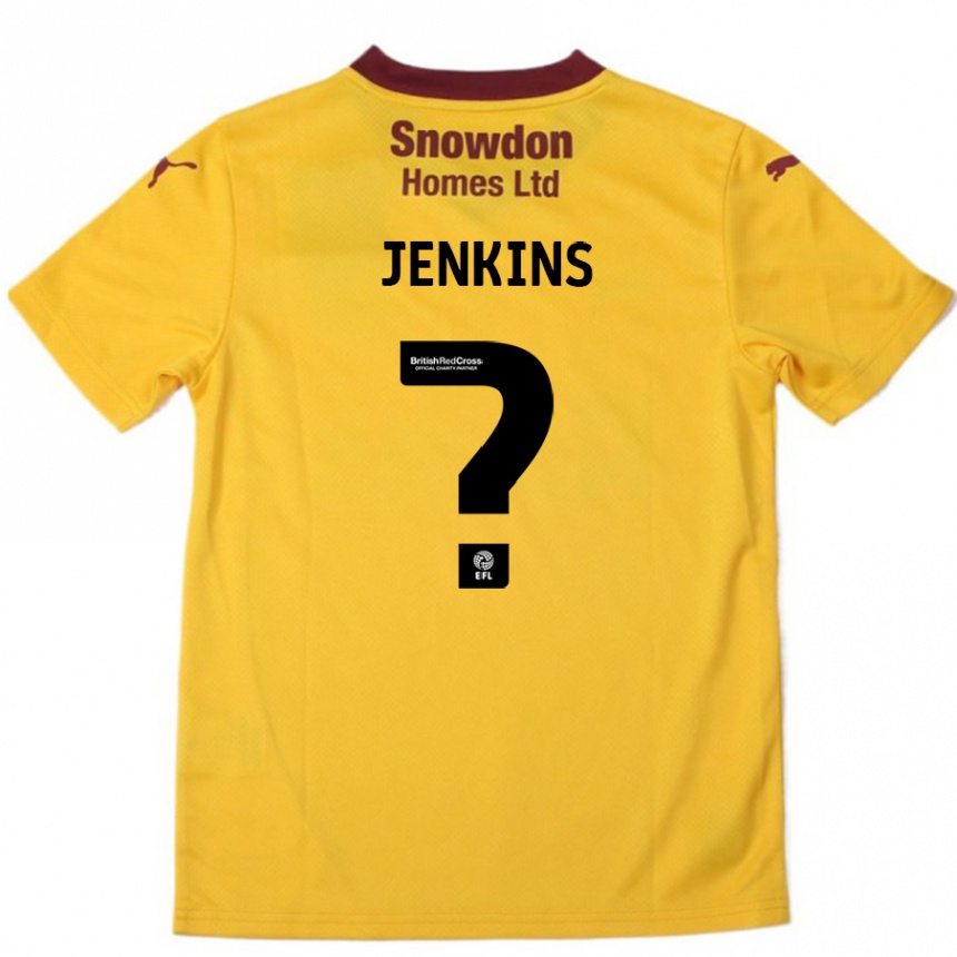 Kids Football Leo Jenkins #0 Orange  Burgundy Away Jersey 2024/25 T-Shirt Uk