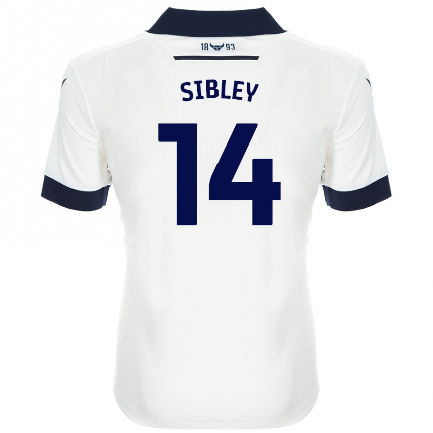 Kids Football Louie Sibley #14 White Navy Blue Away Jersey 2024/25 T-Shirt Uk