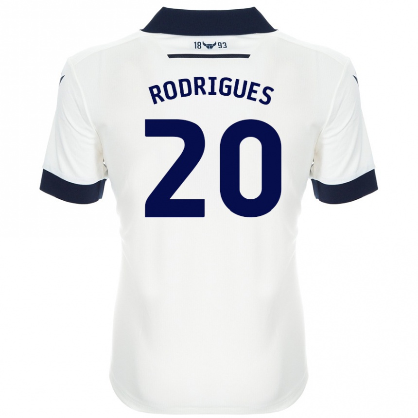 Kids Football Rúben Rodrigues #20 White Navy Blue Away Jersey 2024/25 T-Shirt Uk