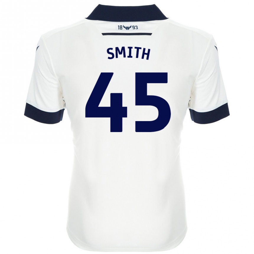 Kids Football Max Smith #45 White Navy Blue Away Jersey 2024/25 T-Shirt Uk