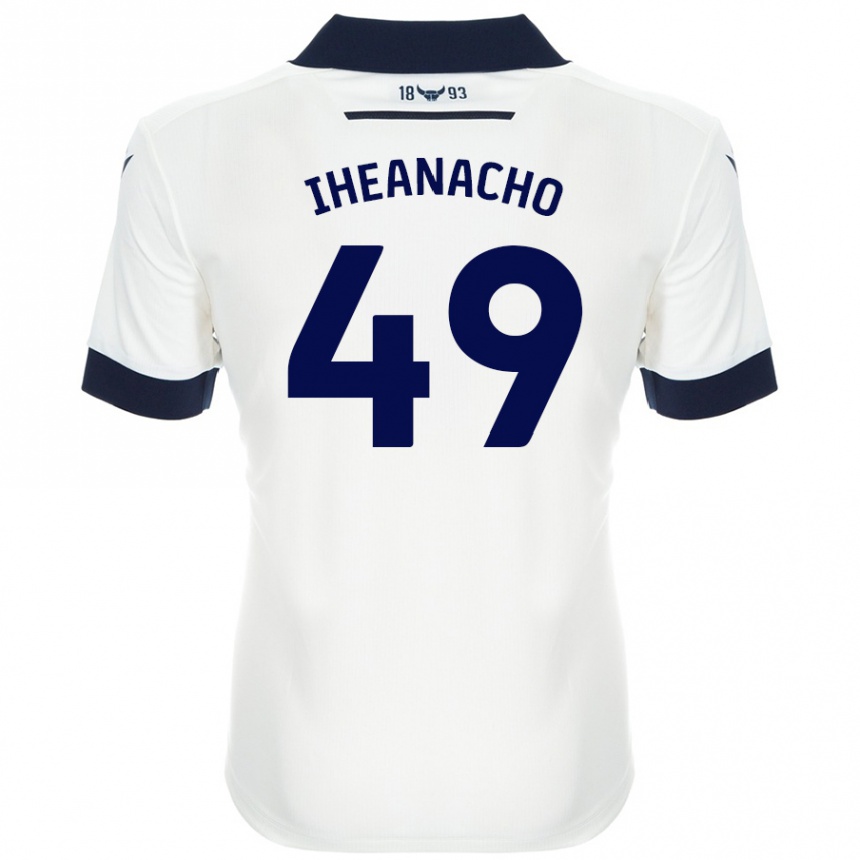 Kids Football Josh Iheanacho #49 White Navy Blue Away Jersey 2024/25 T-Shirt Uk