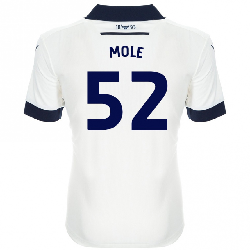 Kids Football Harrison Mole #52 White Navy Blue Away Jersey 2024/25 T-Shirt Uk