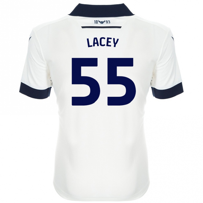 Kids Football Aaron Lacey #55 White Navy Blue Away Jersey 2024/25 T-Shirt Uk