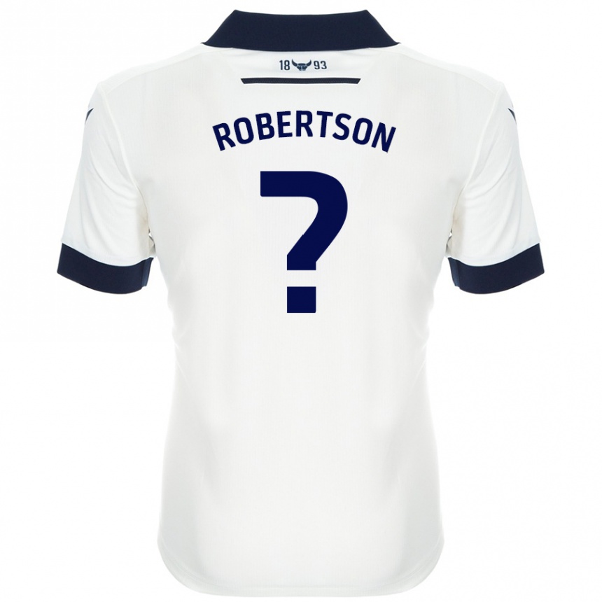 Kids Football Maddie Robertson #0 White Navy Blue Away Jersey 2024/25 T-Shirt Uk