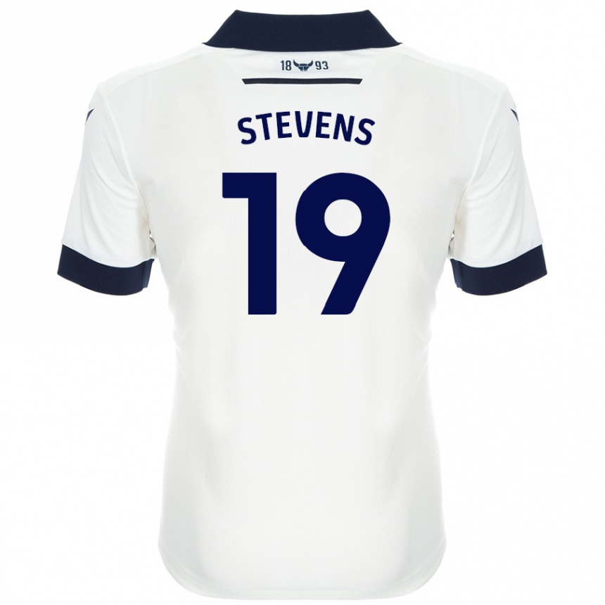 Kids Football Lily Stevens #19 White Navy Blue Away Jersey 2024/25 T-Shirt Uk