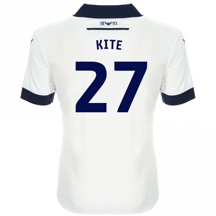 Kids Football Rose Kite #27 White Navy Blue Away Jersey 2024/25 T-Shirt Uk